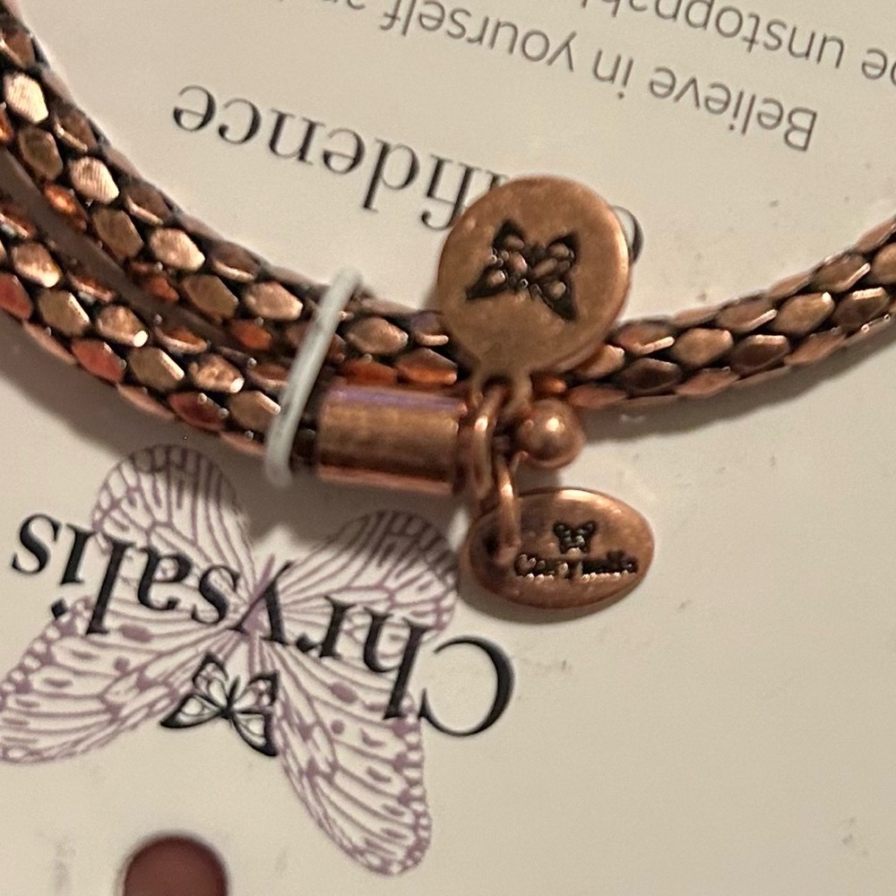 CHRYSALIS • Rose Gold Tone Bangle Bracelet • - Picture 6 of 6